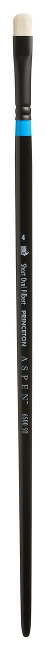 Princeton Series 6500 Aspen Synthetic Brush-Long Handle Short Oval Filbert Size 4